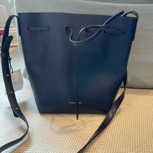 Mansur Gavriel mini bucket bag in navy. NWT